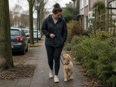 wandelen zonder trekken puppy